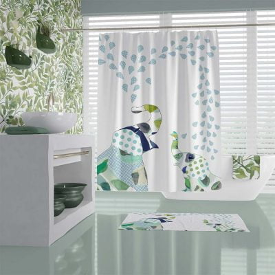 PREMIUM Kids Bathroom Fabric Shower Curtain  - 71x74