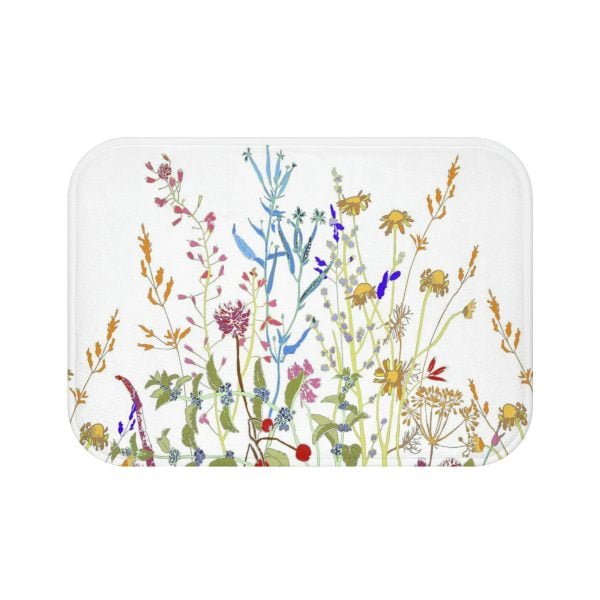 Vibrant Floral Wildflowers on a White Mat