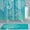 Standard-sized Aqua Ocean Beach Shower Curtain for your bathroom.