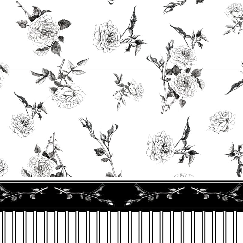 Elegant Floral Shower Curtain with Black Rose Design and Water-Resistant Fabric