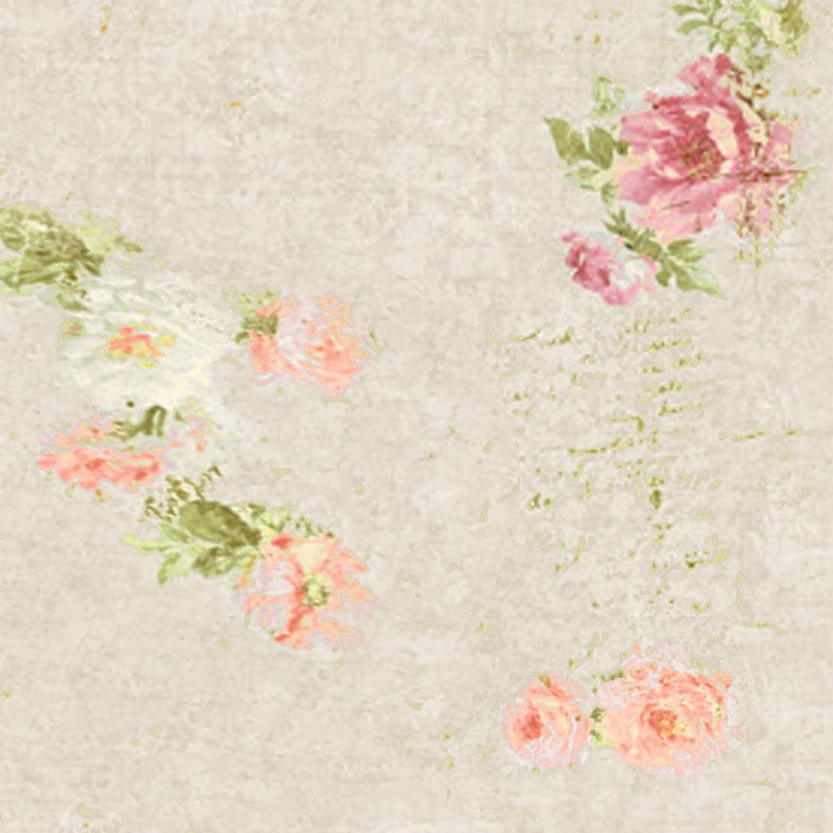 Blurred Rose Design Shower Curtain in Apricot and Pink