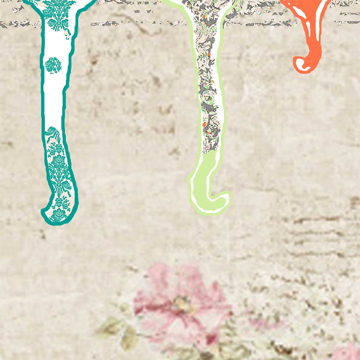 Blurred Rose background on cat shower curtain