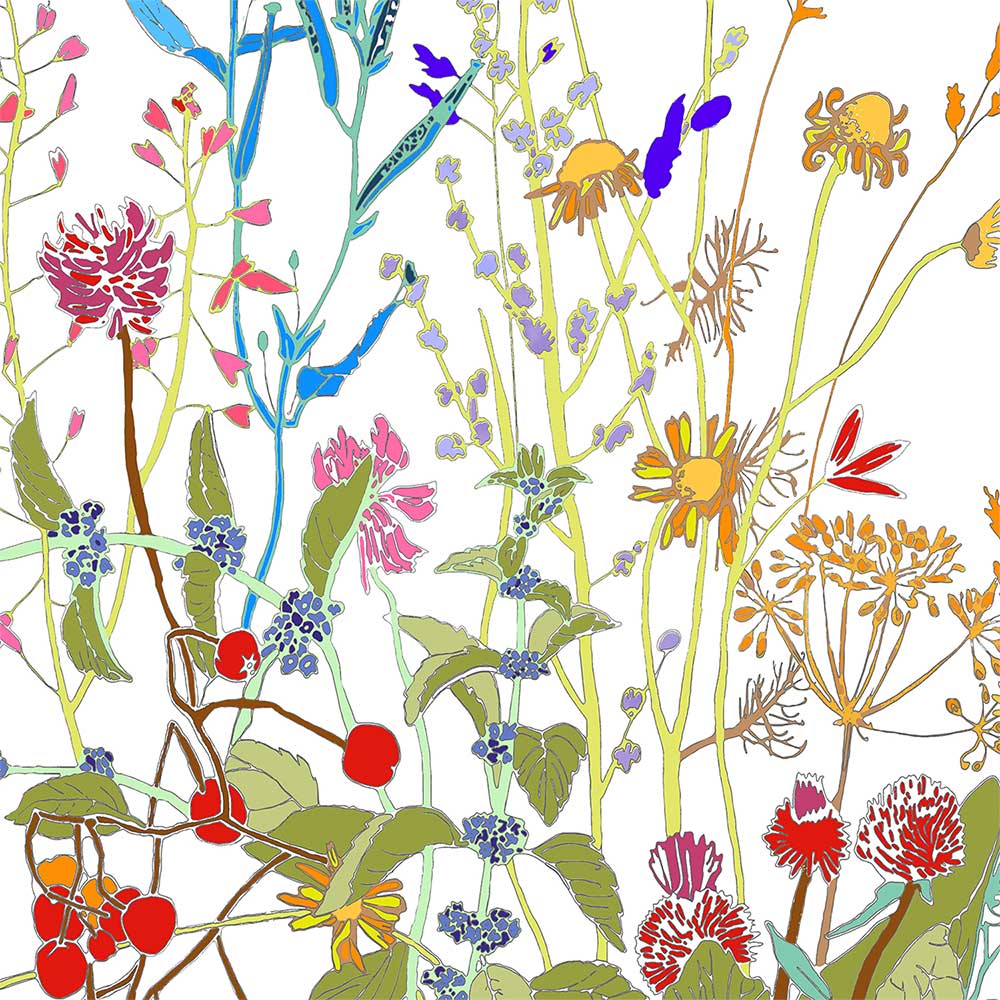 Floral Wildflowers Bath Mat in Close-Up