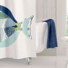 Colorful Big Fish Shower Curtain for Ocean-Themed Bathroom