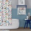 Kids' Handrawn Crazy Cars Shower Curtain with easy maintenance