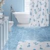 Fun Blue Dinosaur Shower Curtain for little kids bathroom