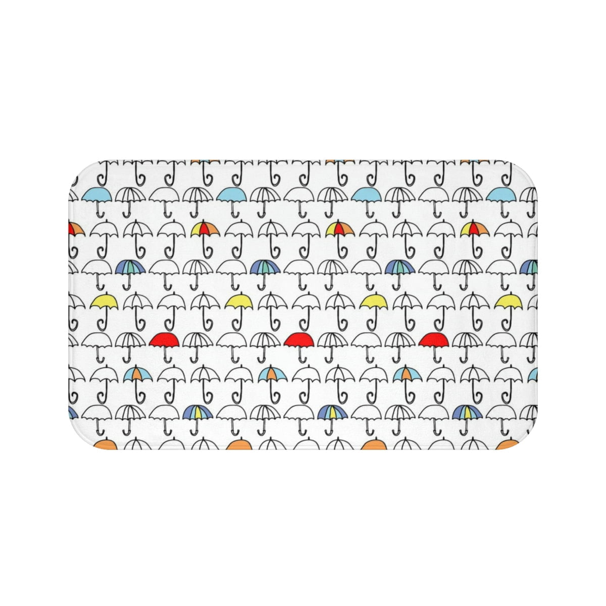 Kids Memory Foam Bath Mat with Fun Colorful Umbrellas For Gender Neutral Bathroom Decor - Image 4