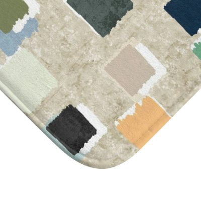 gemetric-beige non slip bath mat