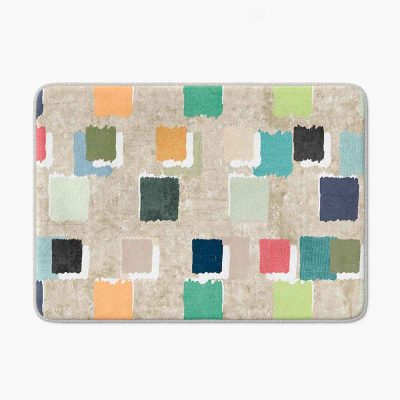 gemetric-beige non slip bath mat