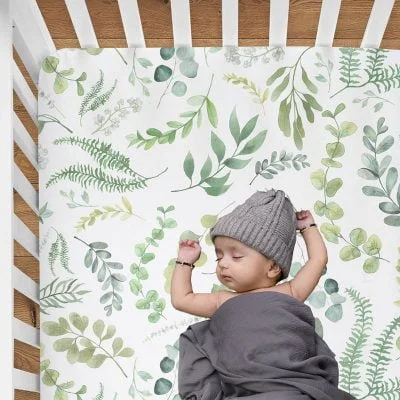 baby-nursery-leafy-green-crib-sheet