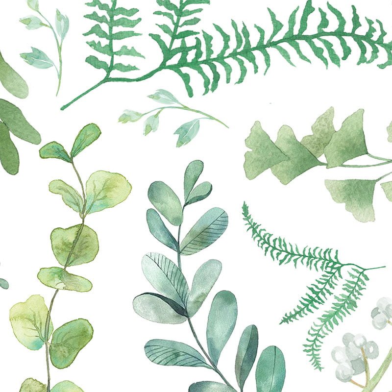 watercolor leaves print on jersey knit fabric