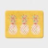 non slip quick dry, yellow bathroom rug with tropical pineapple print