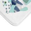 close up blue memoryfoam fun bathmat for kids