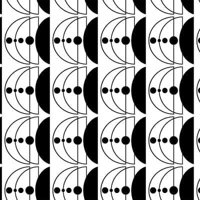 Geometric Print Fabric Shower Curtain - Bold Black & White, Waterproof, Washable & Includes 12 Hooks