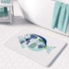 Kids Modern Big Blue Fish Bath Mat