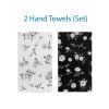 black and white floral hand towel set