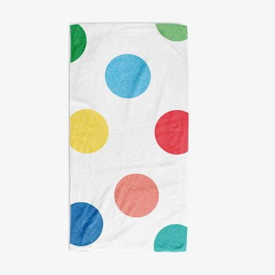 Vibrant Polka Dot Pattern Bath Towel for Kids by Ozscape Designs