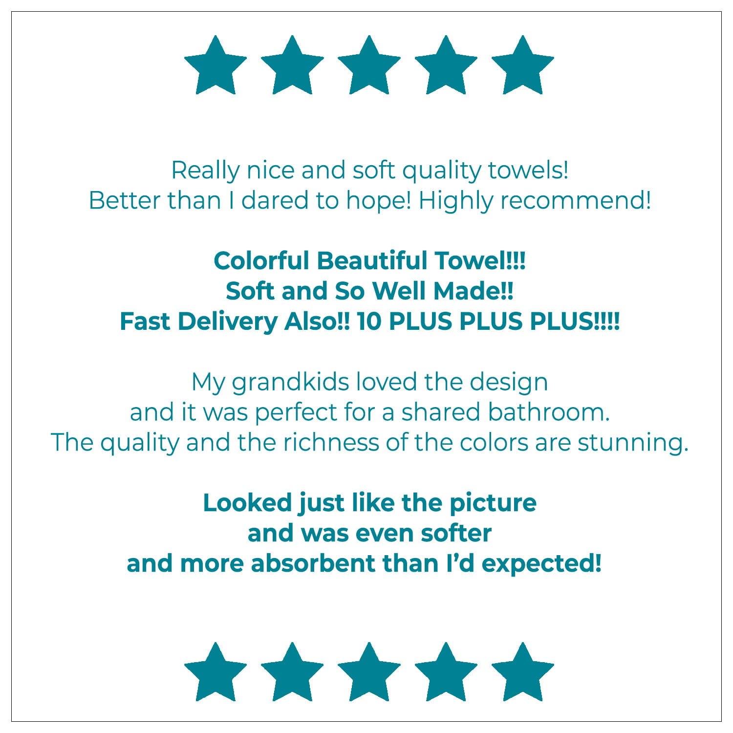 Ozscape Designs 5 star towel reviews