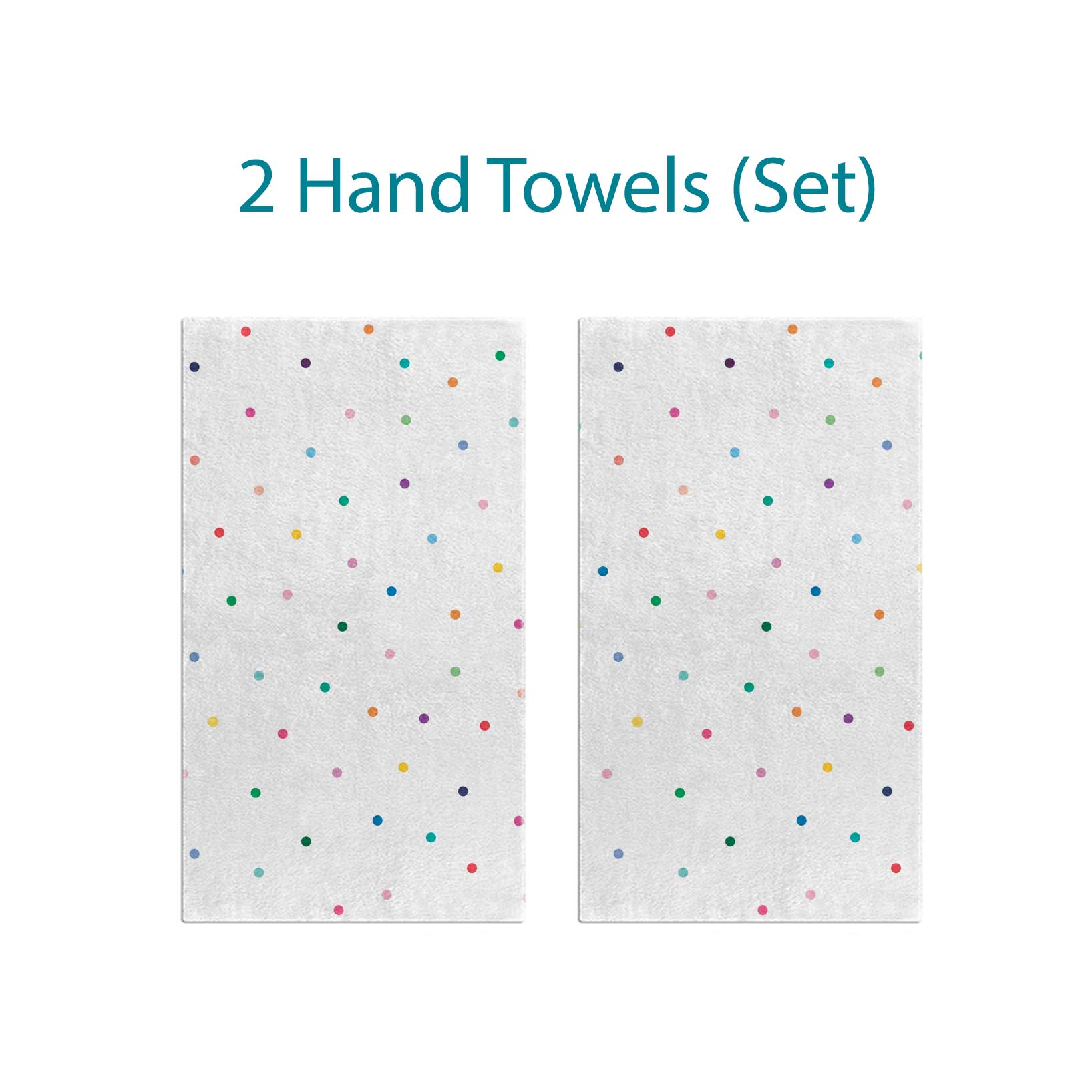 Coordinated Colorful Polka Dot Pattern Hand Towel Set for Kids by Ozscape Designs