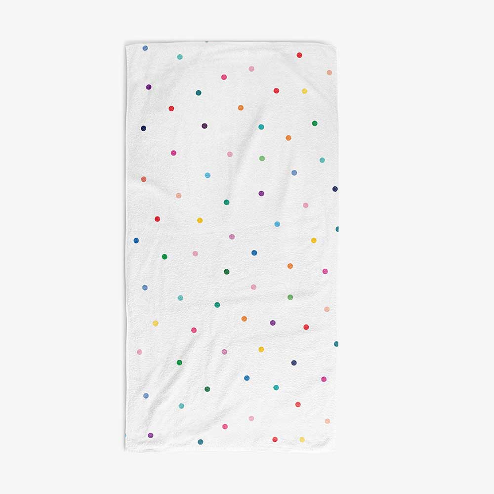 Vibrant Polka Dot Pattern Bath Towel for Kids by Ozscape Designs