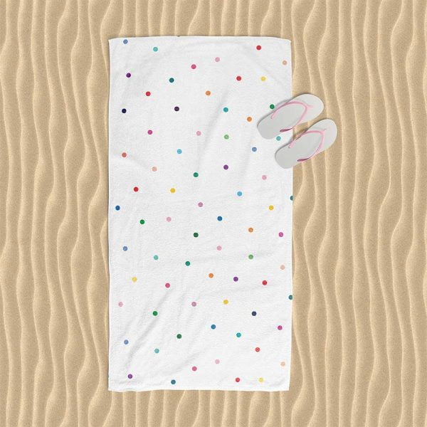 Playful Polka Dot Pattern Beach Towel for Kids by Ozscape Designs