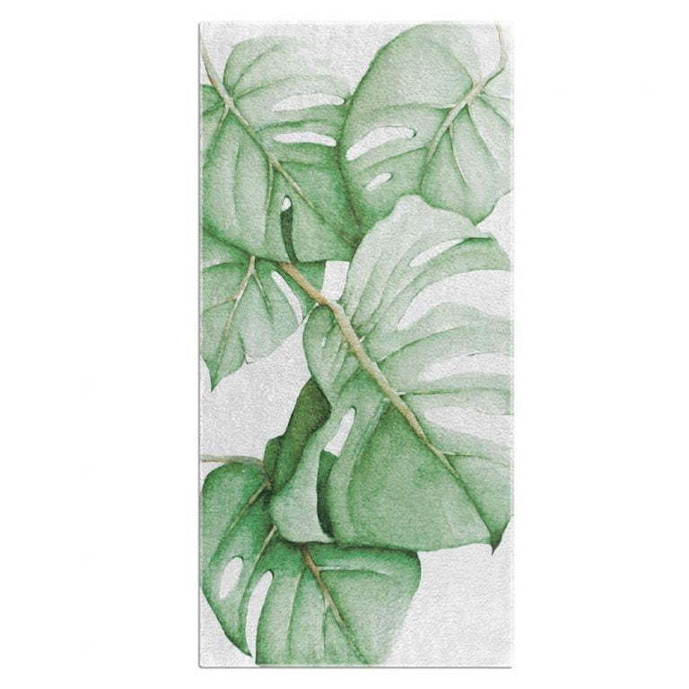 Tropical Beach Palm Leaves Patterned Bath Towels