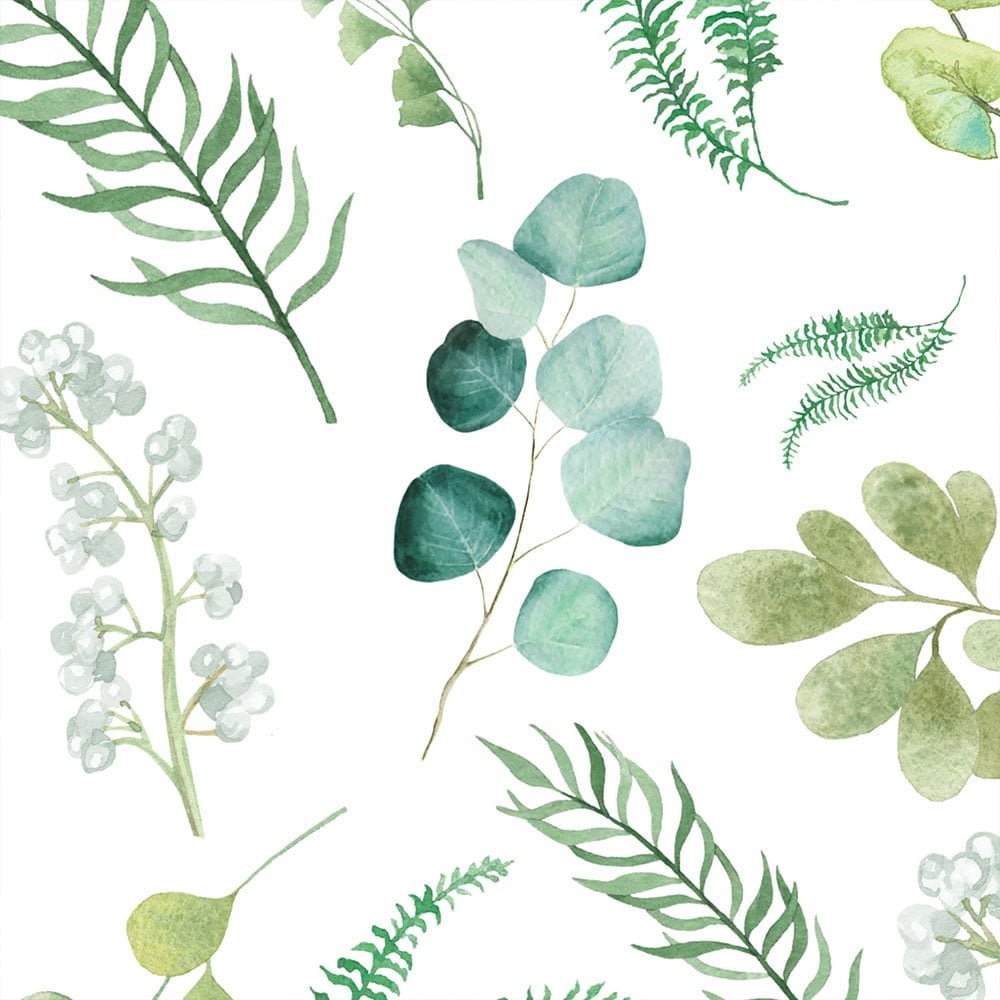 close up of leafy floral print on bath towels