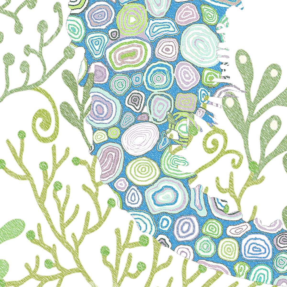 PREMIUM Luxurious Fabric Shower Curtain For Kids Bathroom - Artistic Blue And Green Seahorse Design - Mold Resistant - Waterproof - 71"x74" - Image 4