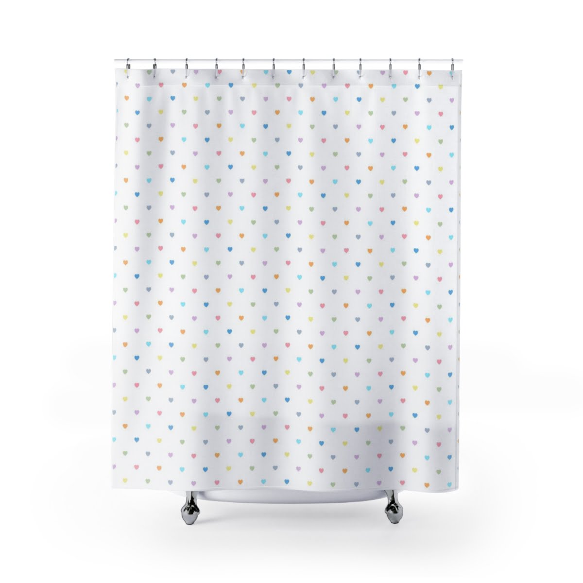 love heart polka dot shower curtain for kids