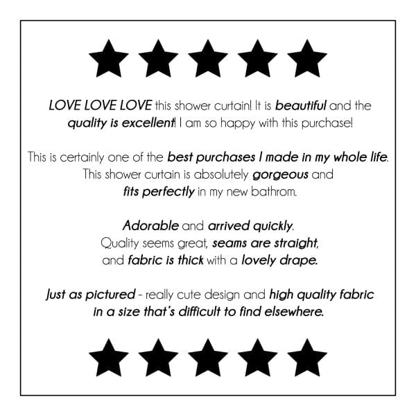5 star reviews for shower curtains by ozscape designs