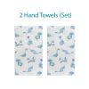 Blue and white dinosaur hand towel set for baby