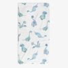 Blue and white dinosaur bath towel for baby