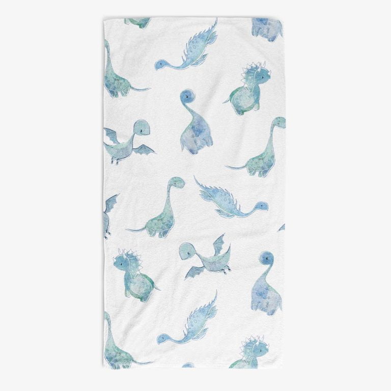 blue dinosaur towel for kids