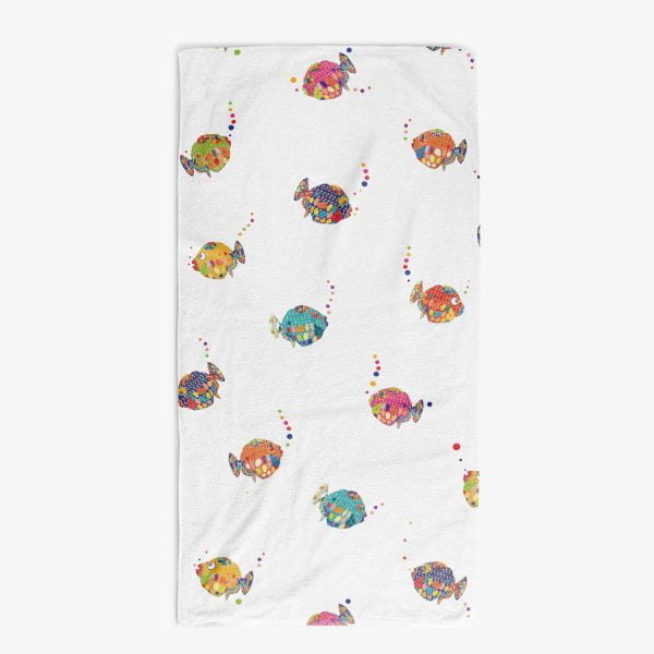 Kids Bath Towels With Colorful Fish