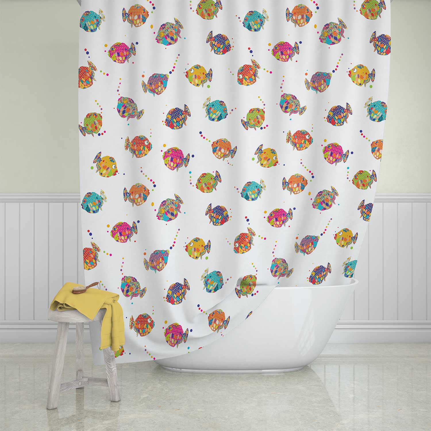 Kids Shower Curtain Bathroom Set