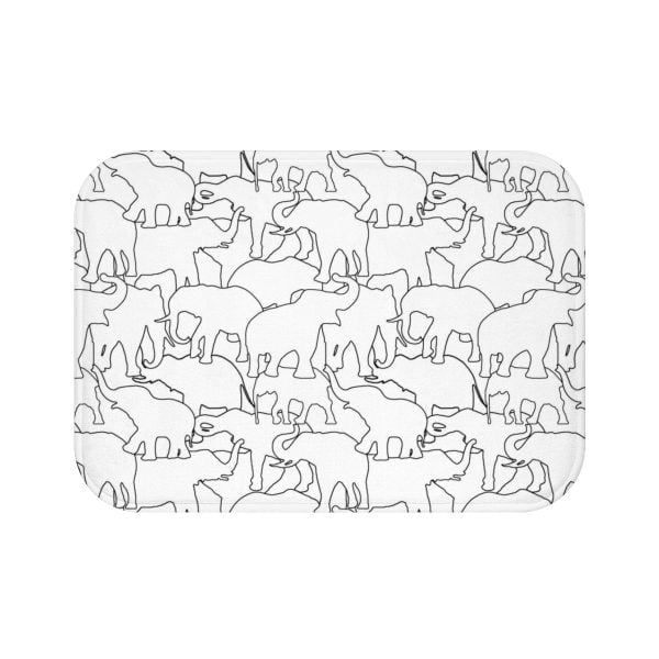 Elephant Bath Mat with non slip memory foam comfort
