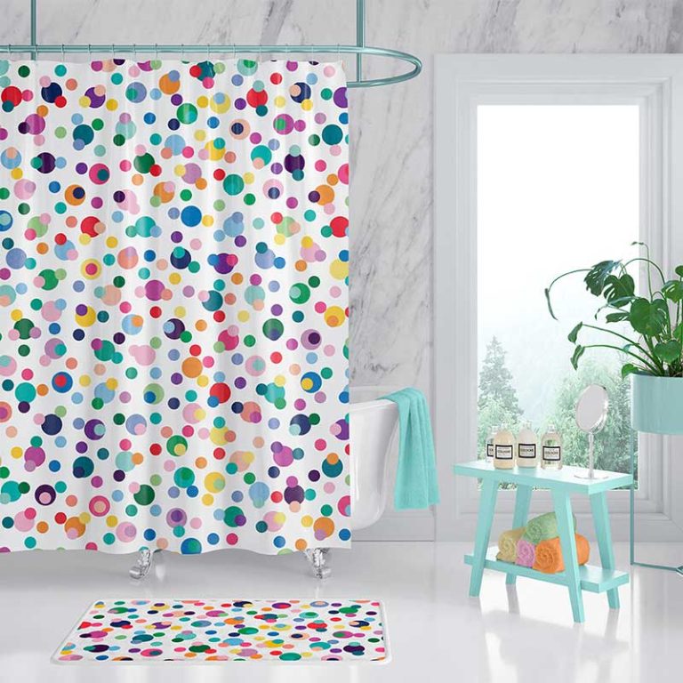 Circus Polka Dot Shower Curtain For Kids