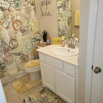 family bathroom decor and shower curtain sets and accessories