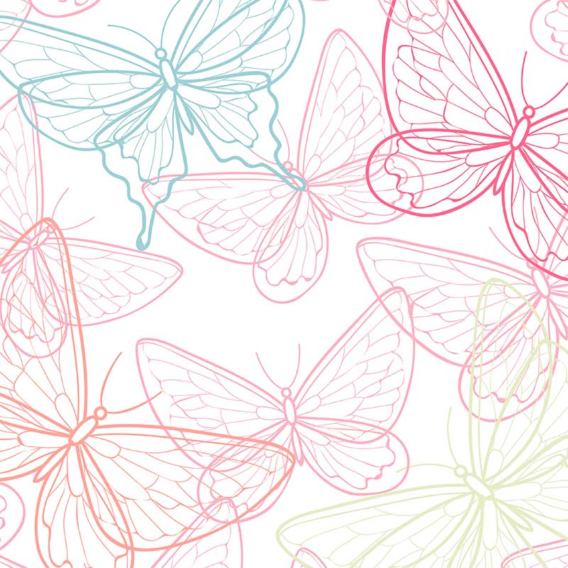 Detail View Of Pink Butterfly Printed FAbric Shower Curtain