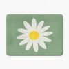 off white daisy non slip green boho bath mat
