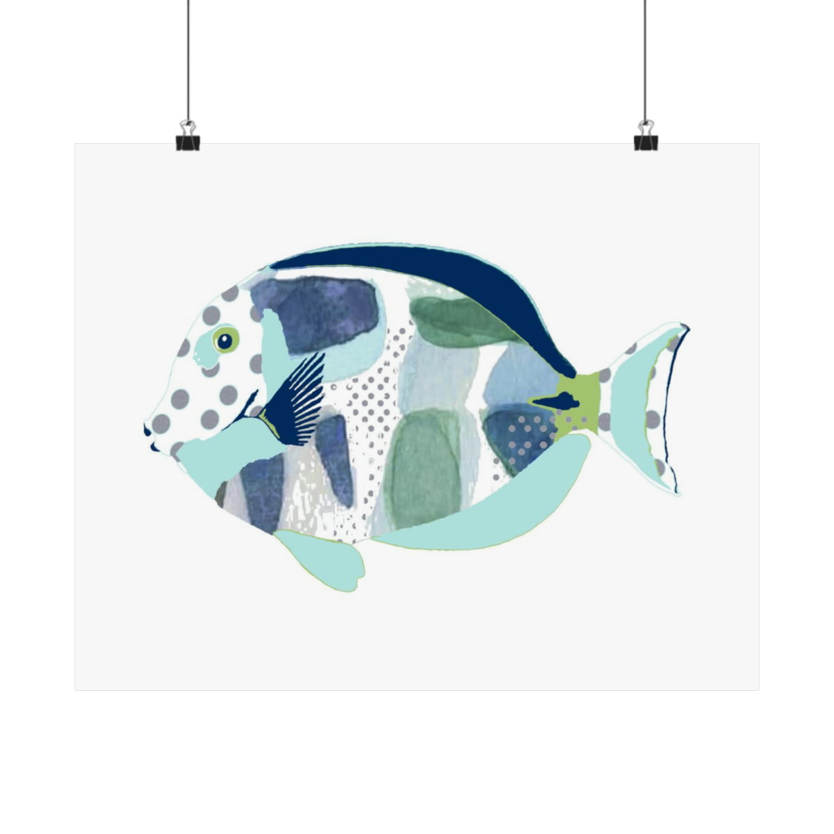 Blue Fish Bathroom Wall Art for Kids – Museum Grade Archival Fine Art Print - Image 5