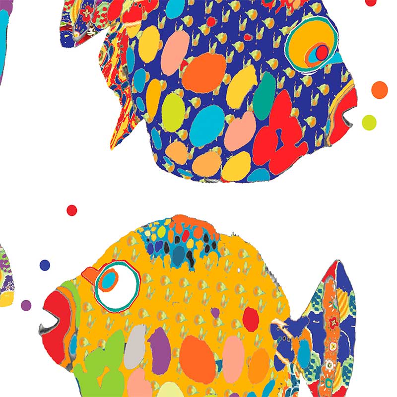 Kids Bathroom Wall Art With Fun Colorful Tropical Fish - Image 2