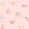 Detail View Of Pink Butterfly Artwork Printed On non-slip bath mat
