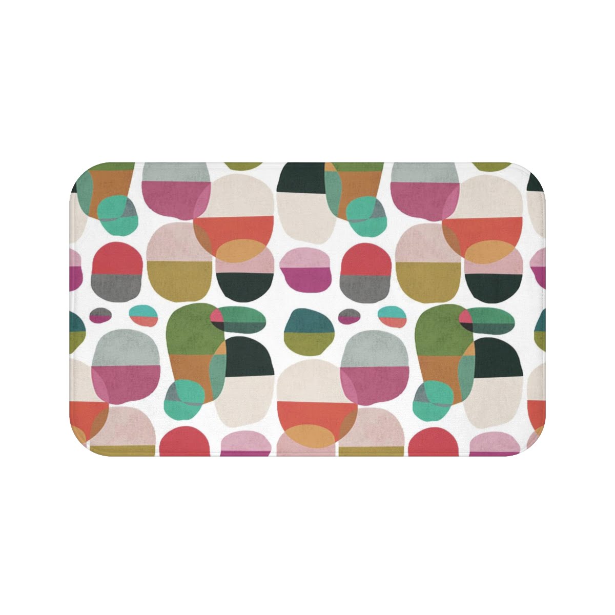 Non Slip Bath Mat With Modern Abstract Colorful Geometric Print. Super Comfortable Absorbent Bath Mat Which Is Mold And Mildew Resistant, Wahable And Dries Quickly. - Image 5