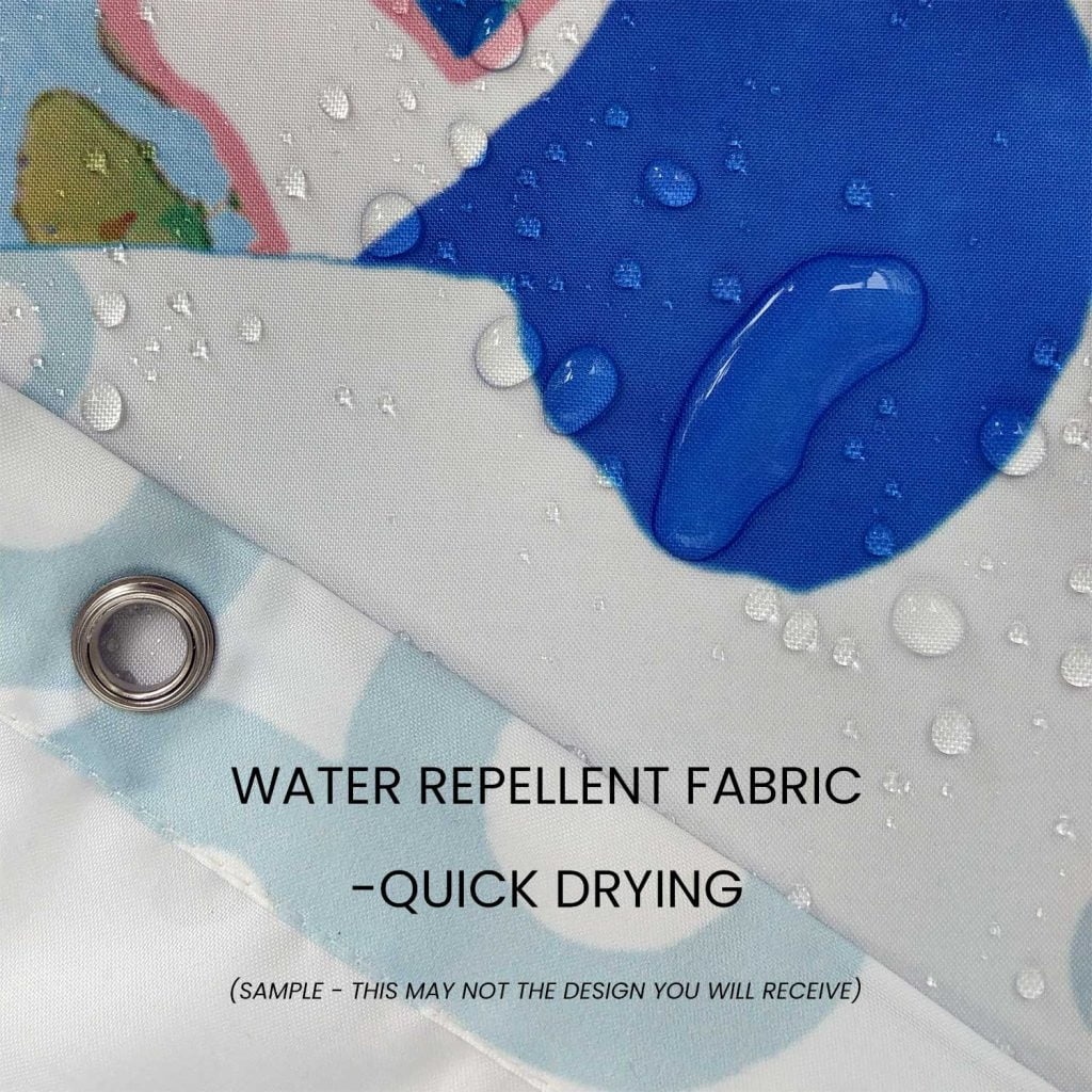 water repellent standard shower curtain features