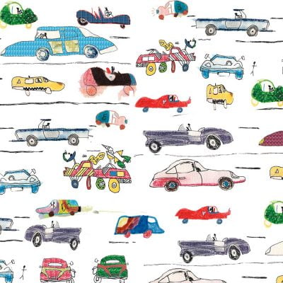 Little Boys' Car Shower Curtain: Artist Designed, 72x72 Waterproof Polyester Fabric, Includes 12 Hooks for Easy Setup