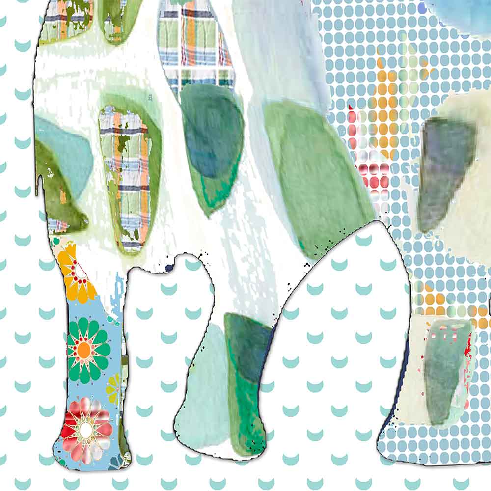 Kids Bathroom Shower Curtain 72 x 72 Inch Cute Patchwork Elephants Decorative Bath Curtain With Polyester Fabric And 12 Hooks - Image 6