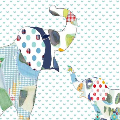 Kids Bathroom Shower Curtain 72 x 72 Inch Cute Patchwork Elephants Decorative Bath Curtain With Polyester Fabric And 12 Hooks