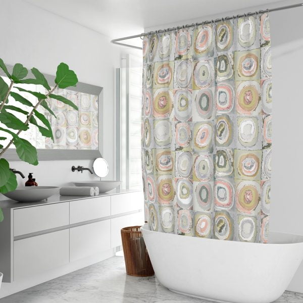 gender neutral fabric shower curtain