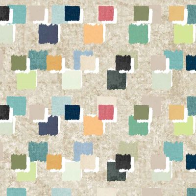 Sophisticated shower curtain with a modern abstract design.